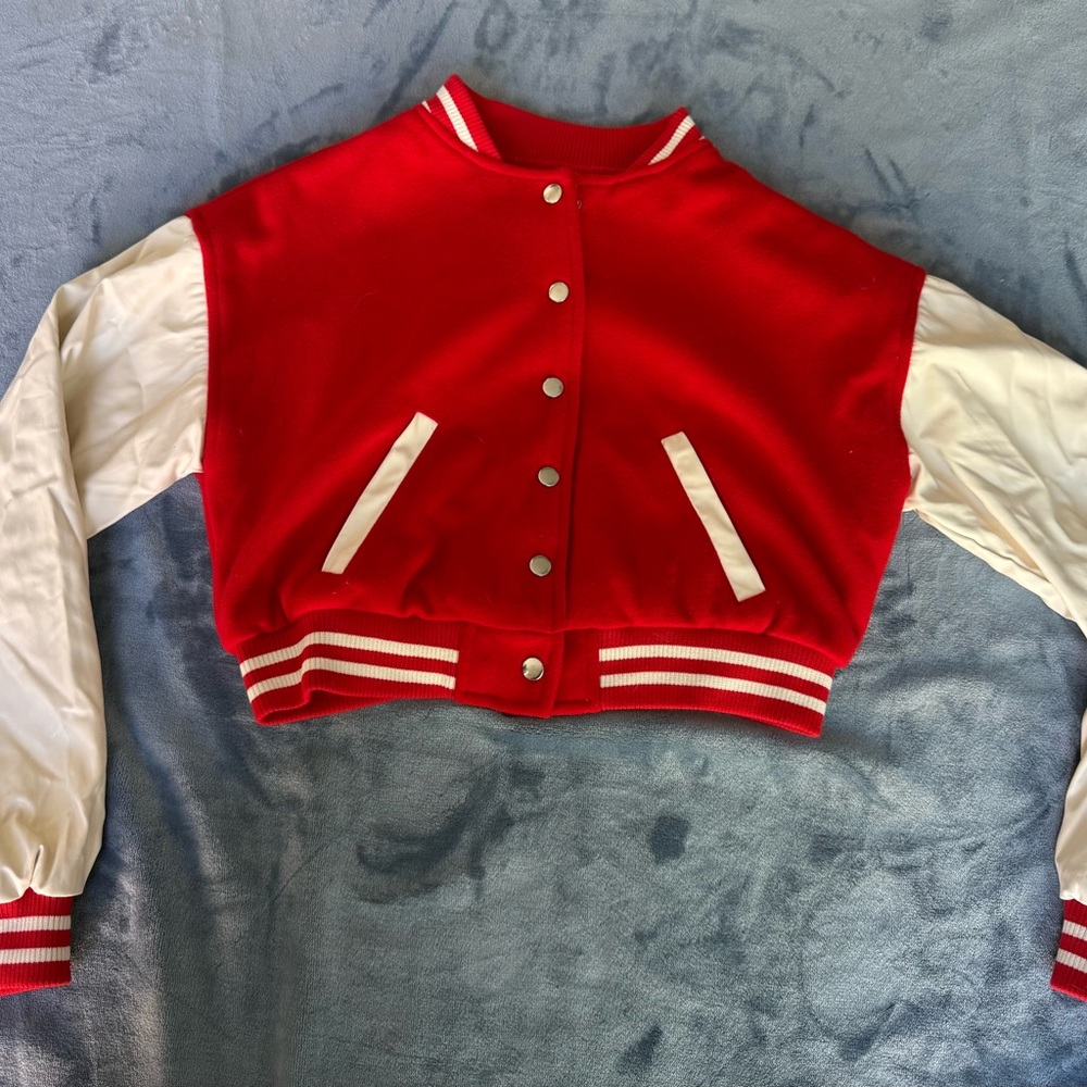Love Tree Red and White Varsity Jacket